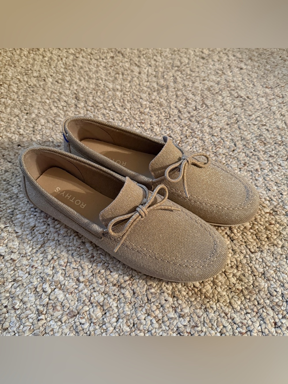 NIB Rothy’s Shimmery Sand The Boat Shoe Size 10